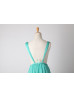 Turquoise Ruched Chiffon Sexy Backless Bridesmaid Dress